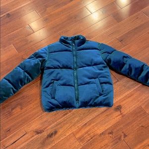 Green Velour Gymboree Girls Coat Size M 6/7